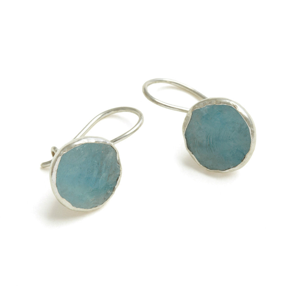 Silver Aquamarine Drop Earrings - Afghanistan